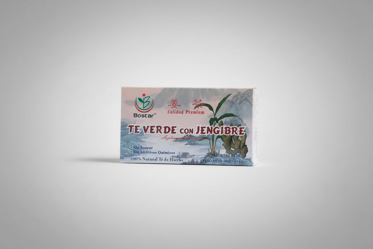 Té Verde con Jengibre Bostar 20 Bolsitas