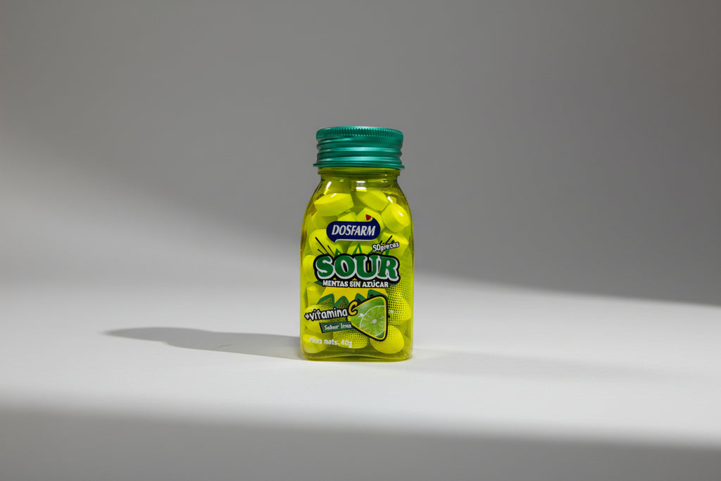 Caramelos de Menta sin Azúcar Dos'farm Sour 40gr | Menta Ácida y Refrescante
