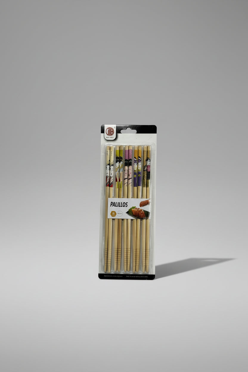 Palillos Chopsticks Reutilizables 5 Pares – Set de Palillos Asiáticos para Sushi y Comida Oriental