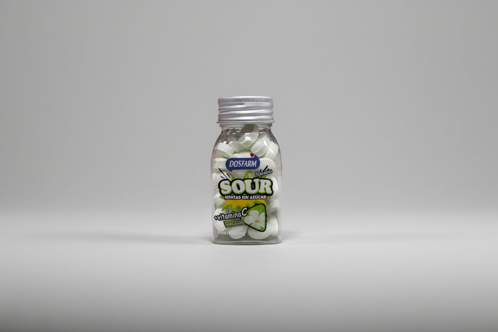 Caramelos de Menta sin Azúcar Dos'farm Sour 40gr | Menta Ácida y Refrescante
