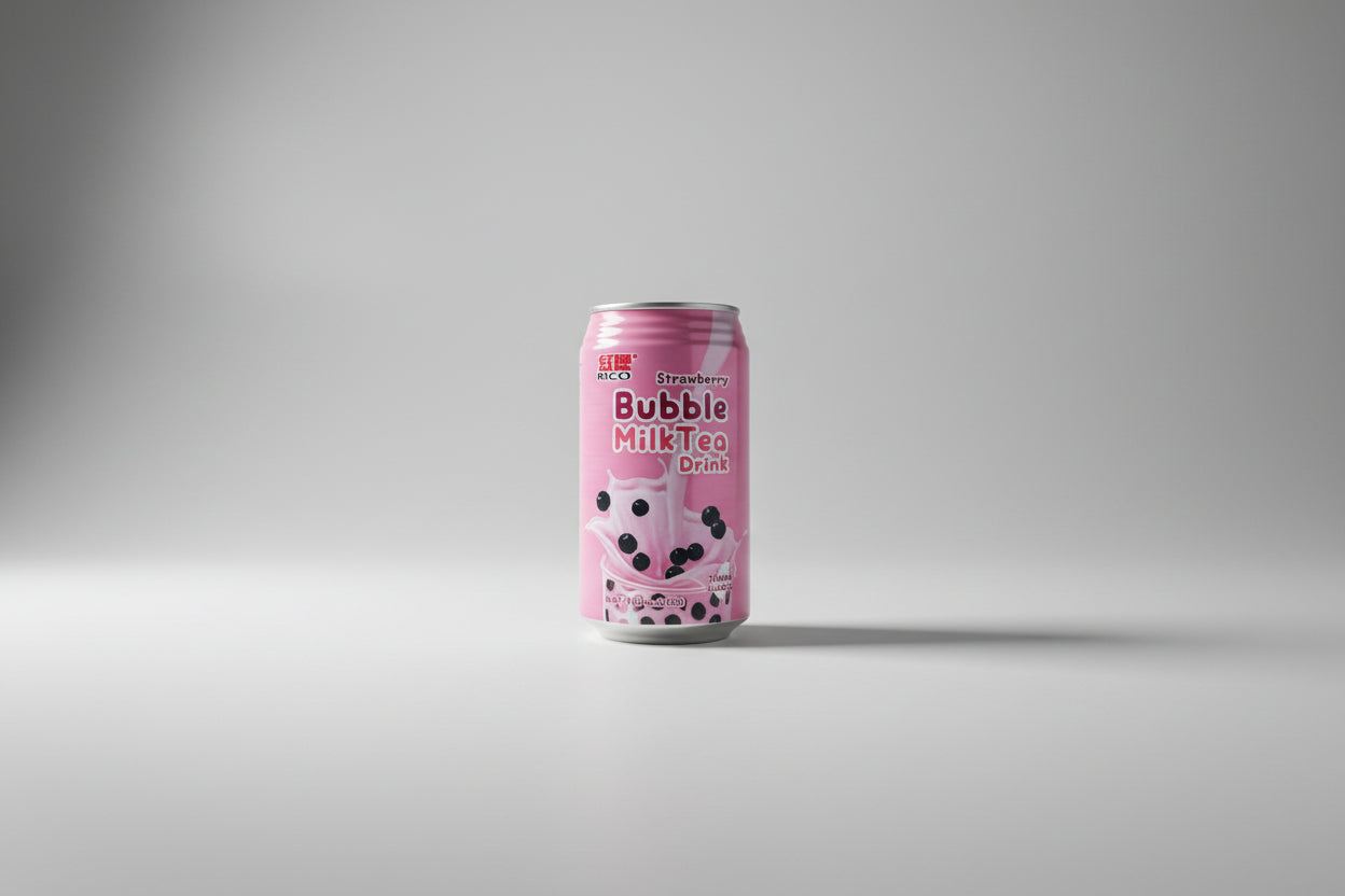 Rico Strawberry Bubble Milk Tea 350g | Milk Tea de Fresa con Perlas de Boba