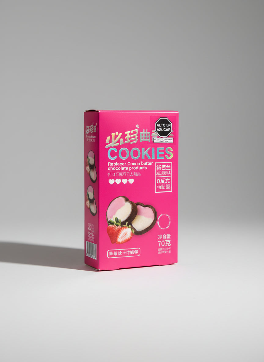 Galletas con Sabor a Café con Leche y Fresa Hengyu 70 g